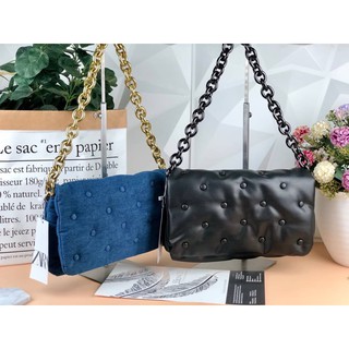 ❌❌SALE❌❌สินค้าปกติ Zara Quilted Denim maxi Crossbody Bag details Code:B5D160465 แบรนด์แท้ 100% งาน Outlet ไม่รับเปลี่ยน/