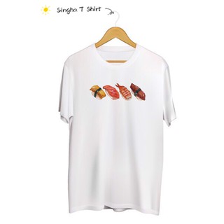 SINGHA T-Shirt เสื้อยืดกสรีนลายแก๊งซูชิ