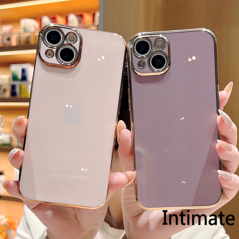 Huawei Nova 10 10SE 9SE 8i 7i 6SE 5T 4E 3E 3i P30 Lite P30 Pro ขอบตรง Bright Electroplated Soft TPU เคสโทรศัพท์ฝาครอบ