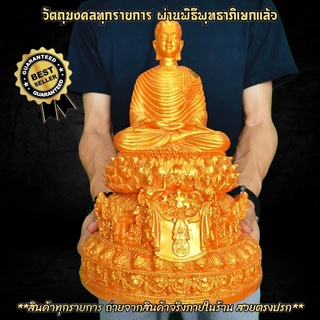 พระพุทธเจ้า ศิลปะคันธราช ปางสมาธิ สีน้ำทองงดงาม (หน้าตัก5นิ้ว)ฐานท่านเป็นเทพชุมนุม องค์ใหญ่เป็นมงคลมากแก่ผู้บูชา B