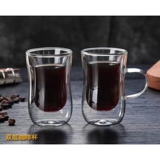 แก้วเอสเพรสโซ่ 2 ชั้น แก้วกาแฟ Espresso Glass Cup 100ml  เกรดA