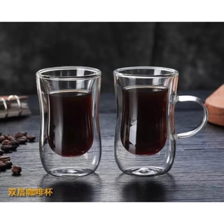 แก้วเอสเพรสโซ่ 2 ชั้น แก้วกาแฟ Espresso Glass Cup 100ml  เกรดA