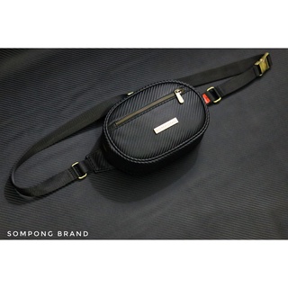 (แบรนด์แท้) กระเป๋า Sompong Brand collection 5 รุ่นฺ B017 Small คาดอก คาดเอว Black