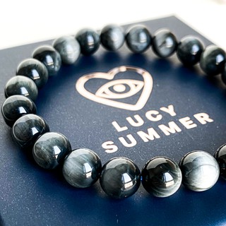 LUCY SUMMER กำไลข้อมือหินแท้  Eagle eyes - อีเกิ้ลอาย หินตาเหยี่ยว พรีเมี่ยม (กำไลหินแท้ รับประกันหินแท้)