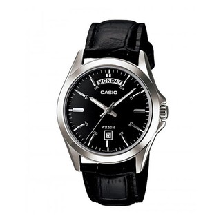 Casio Standard นาฬิกาข้อมือผู้ชาย สีดำ สายหนัง รุ่น MTP-1370L,MTP-1370L-1A,MTP-1370L-1AVDF