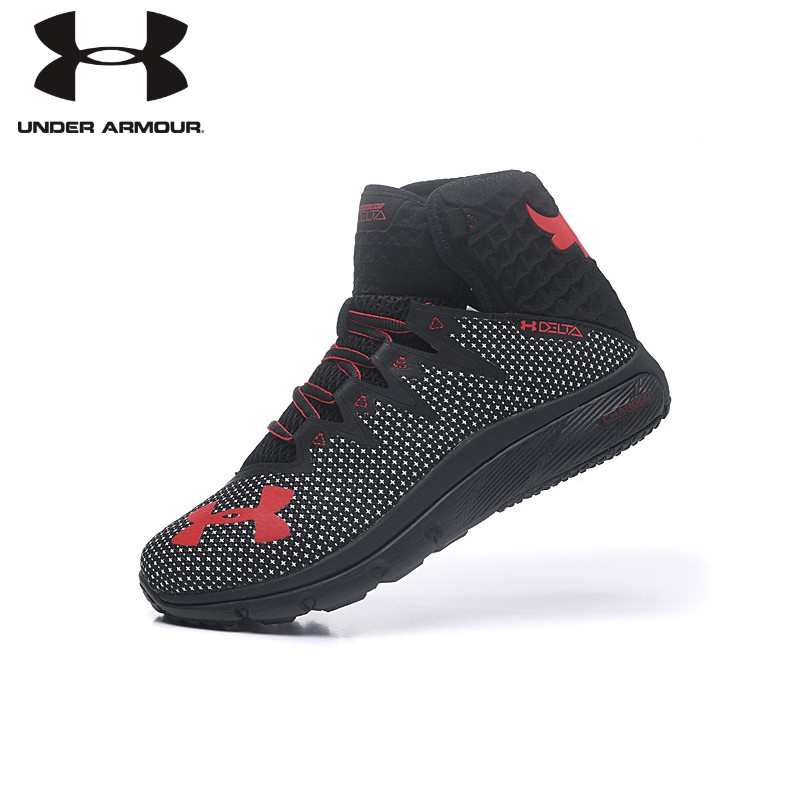 【ของแท้ใหม】Under Armour UA Project Rock Delta รองเท้าเทรนนิ่ง High-top sneakers ของขวัญเด็กผู้ชายวิ่งรองเท้าผ้าใบ