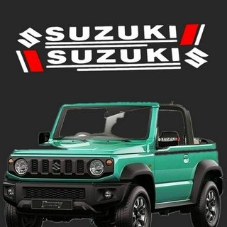 (Bochang)2ชิ้น Suzuki สติ๊กเกอร์สะท้อนแสงสําหรับติดตกแต่งกระจกมองหลังรถยนต์ Suzuki Jimny Samurai Grand Vitara Sx4