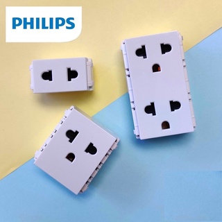 PHILIPS เต้ารับ ปลั๊กเมจิก ปลั๊กเดี่ยว ปลั๊กกราวนด์คู่ มีม่านนิรภัย ฟิลิปส์ รุ่น ลีฟ Leaf S✅สินค้าพร้อมส่ง