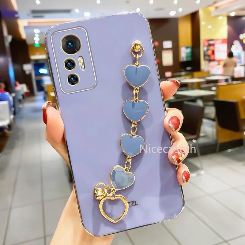 New เคส Xiaomi 12 Pro Redmi Note 11S 11 Pro 5G 4G Straight Edge Phone Case เคสโทรศัพท Phone Soft Back Cover with Love Bracelet Easy To Carry #0