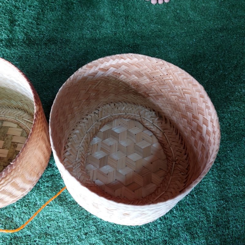 ติ๊บใส่ข้าวเหนียว รมควันอย่างดี มีลวดลาย หัวจุก 4 นิ้ว 6 , 7,8 นิ้ว  กล่องข้าวเหนียว ติ๊บข้าว กล่องใส่ข้าว กระติ๊บข้าว - รูปที่ 3