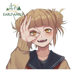 Earlfamily สติกเกอร์ ลายการ์ตูน Himiko Toga กันรอยขีดข่วน สําหรับติดตกแต่งกระจกรถยนต์ 13 ซม. x 12.2 ซม.