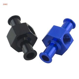 SHAS 3/8" Metal Fuel Pressure Gauge Inline Barb Adapter Connector with 1/8" Port Blue/Black