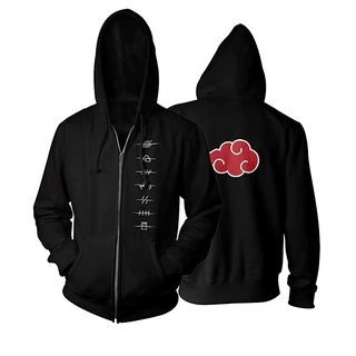 เสื้อกันหนาว มีฮู้ด พิมพ์ลายนารูโตะ Uchiha Itachi Zip Up Hatake Kakashi Akatsuki สําหรับผู้ชาย