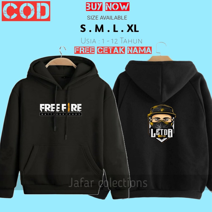 Freefire เสื้อแจ็คเก็ตเด็ก Freefire Letda Hyper Kids Hoodie เสื้อกันหนาว 2 ถึง 12 ปี