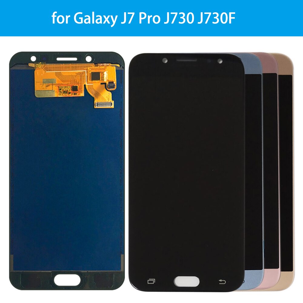 AMOLED LCD สําหรับ Samsung Galaxy J7 Pro 2017 J730 SM-J730F J730FM/DS J730F/DS J730GM/DS จอแสดงผล LC