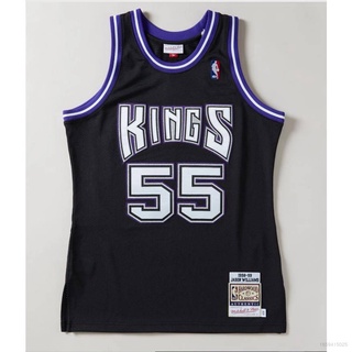 เสื้อกีฬาแขนกุด ลายทีม NBA Jersey Sacramento Kings No.55 Jason Williams HT3 2000-01 พลัสไซซ์