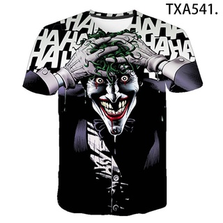 ใหม่ เสื้อยืดลําลอง แขนสั้น พิมพ์ลาย Joker 3 มิติ แนวสตรีท แฟชั่นฤดูร้อน สําหรับผู้ชาย และผู้หญิง