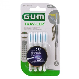 GUM Trav-Ler 1618 แปรงซอกฟัน สำหรับพกพา ขนาด 2.0 mm จำนวน 1 แผง บรรจุ 4 ด้าม 18607