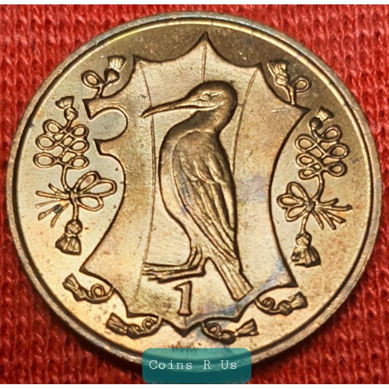 เหรียญต่างประเทศ Isle of man ไอล์ออฟแมน ของแท้ ปี 1984 ชนิด 1 penny หายาก ขนาด 20.32 มม. สวยงามมากน่