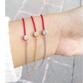 ❤ทำพิธีแล้วแท้100%❤กำไล สร้อยข้อมือ ด้ายแดง เสริมรัก นำโชค มีจี้เพชร