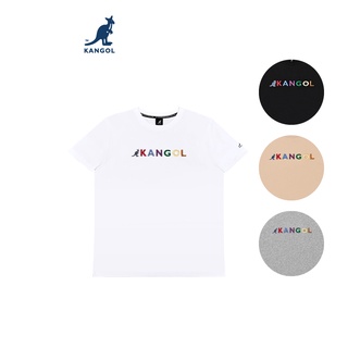 KANGOL T-shirt เสื้อยืดปักลายอักษร KANGOL สีรุ้ง สีขาว,เทา,ดำ,กากี ผู้ชาย