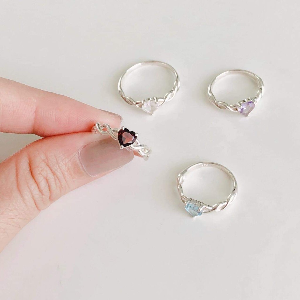 Winterwinter Jewelry Silver925 : เครื่องประดับเงินแท้ แหวนเงินแท้ หัวใจตัวเรือนเกลียว ( 4mm )