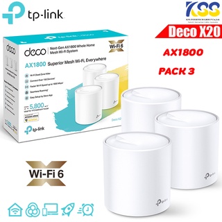 TP-Link Deco X20 (3-pack) AX1800 Whole Home Mesh Wi-Fi System | WiFi 6 Mesh Router