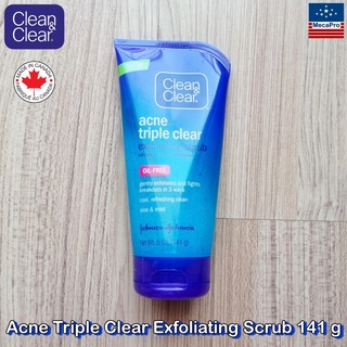 Clean &amp; Clear® Acne Triple Clear Exfoliating Scrub 141 g คลีน แอนด์ เคลียร์ สครับ สำหรับผิวหน้า