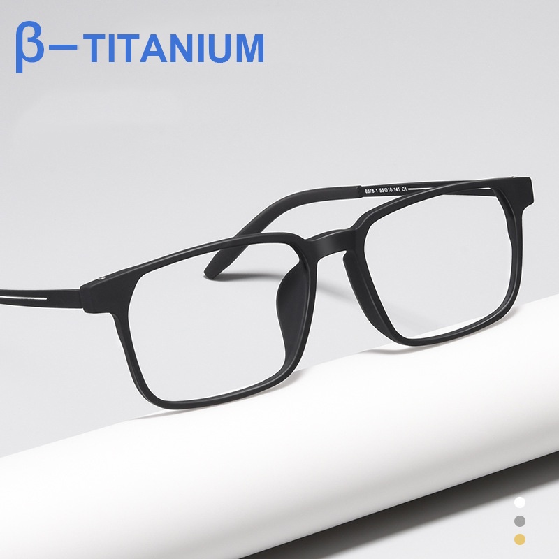Pure Titanium กรอบแว่นตาผู้ชายสแควร์กรอบแว่นตา Vintage แว่นตาชาย 8878