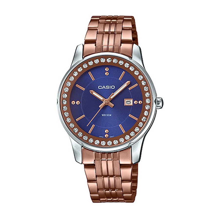 Casio Standard นาฬิกาข้อมือผู้หญิง สายสแตนเลส รุ่น LTP-1358R-2A - สีโรสโกลด์