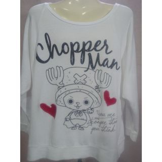 เสื้อสเวตเตอร์ONE PIECE  สีขาวลายChopper