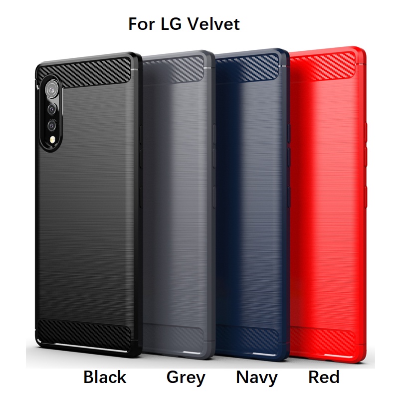 Carbon Brushed Casing LG Velvet LG K41S K51S K52 K62 K62+ K71 K61 K51 Soft Phone Case Cover