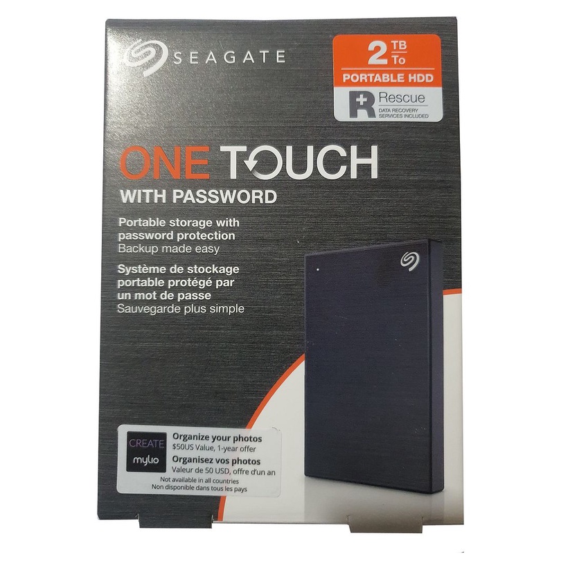 Seagate 2TB 2.5inch One Touch External Hard Disk with Password STKY2000 (Black)