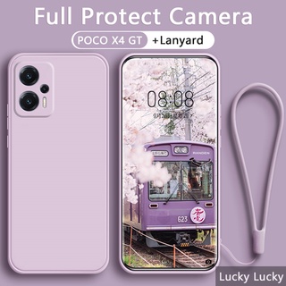 เคส POCO X4 GT X3 GT X4 PRO X3 PRO เคสซิลิโคนเหลว พร้อมสายคล้องกล้อง แบบเต็ม ฟรี Xiaomi เคส poco x4 gt เคส poco x3 gt เคส poco x3 pro เคส poco x3 nfc เคส poco x4 pro 5g