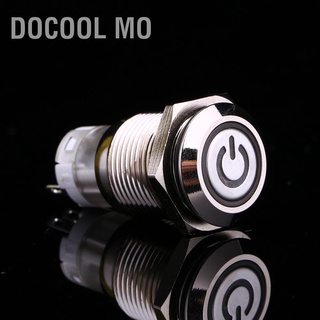 Docool Mo 1 ชิ้น 16 มม. 1NO 1NC เชื่อมต่อ 12V ไฟ Led โลหะสลับสลับปุ่มกดสวิทช์