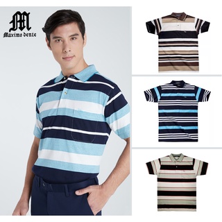 เสื้อโปโลแขนสั้นผู้ชาย Maximo Dente คอปก ลายริ้ว คลาสสิค สไตล์ยุโรป สำหรับผู้ใหญ่