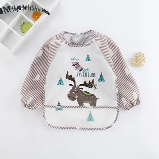 พร้อมส่ง‼️ ผ้ากันเปื้อนเด็ก กันน้ำเสื้อแขนยาว มีถาดรองอาหาร สวมใส่ง่าย เช็ดล้างทำความสะอาดได้