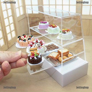 [Jettingbuy] ตู้โชว์เค้กจิ๋ว 1:12 สําหรับบ้านตุ๊กตา