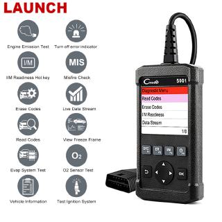 Launch X431 CR5001 OBD2 เครื่องสแกนเนอร์อ่านโค้ดเครื่องยนต์ OBD2 ODB2 OBDII PK KW850