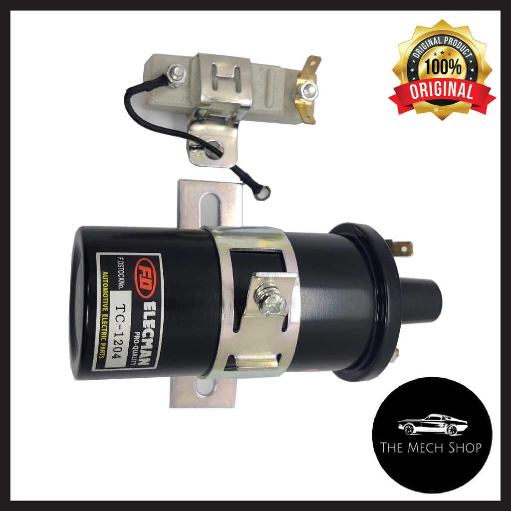 เอฟดี Elecman Universal 800 คอยล์จุดระเบิด 12v พร้อมตัวต้านทาน TC1204 C6R-800