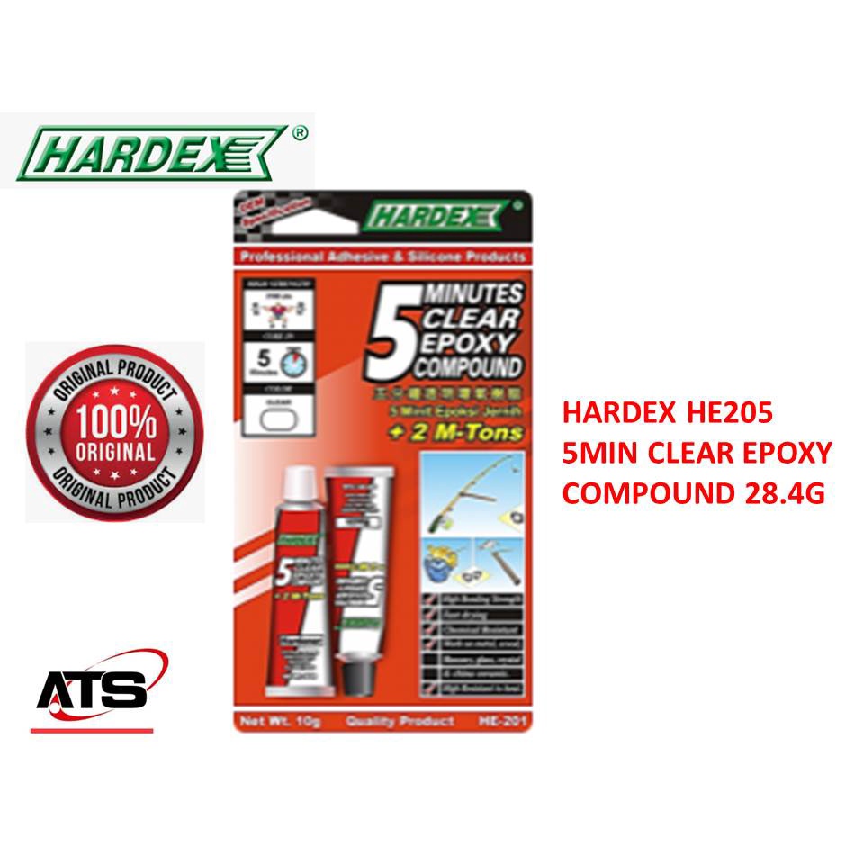 HARDEX HE205 5 MINUTE CLEAR EXPOXY COMPOUND 28.4g
