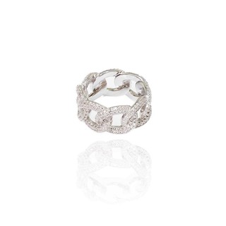 SWAN - Classic Chain Ring แหวนโซ่เงินแท้ ฝังเพชรคิวบิคเซอร์โคเนีย cubic zirconia