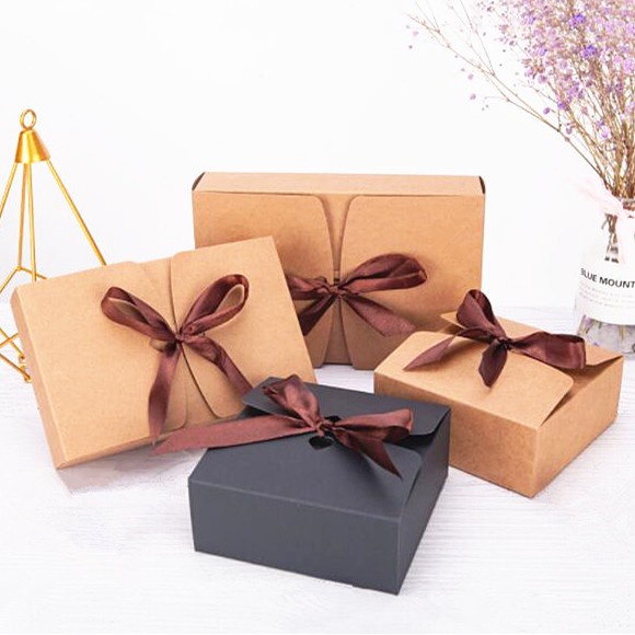 กล่องกระดาษคราฟท์ หลายขนาด แฮนด์เมด DIY สําหรับใส่ขนมเค้ก ลูกอม งานแต่งงาน ปาร์ตี้ ที่บ้าน