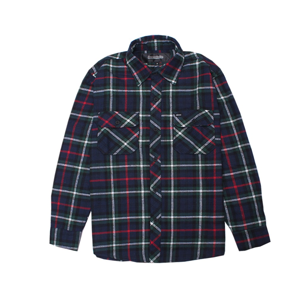 KEMEJA Raxzel Bexter เสื้อเชิ้ตผ้าสักหลาดสีดําสีเขียว 0E