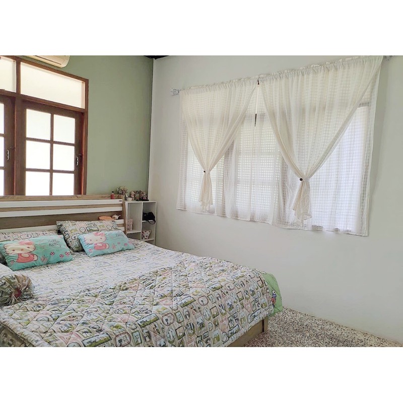 แนะนำ ผ้าม่าน ผ้าม่านผ้าฝ้ายมินิมอล สีขาว ลายตารางดั้งเดิม แบบไม่มีเชิง ขนาด110x100cm เล็กกระทัดรัดกำลังดี TTS100 ราคาพิเศษ มีเก็บเงินปลายทาง