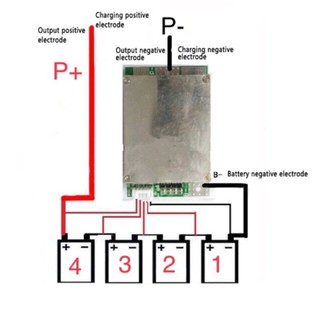 BMS  LiFePo4 12V 4S รองรับกระแส  50A พีค 100A (สามารถใช้สตาร์ทมอเตอร์ไซค์ไม่เกิน 300 CC)