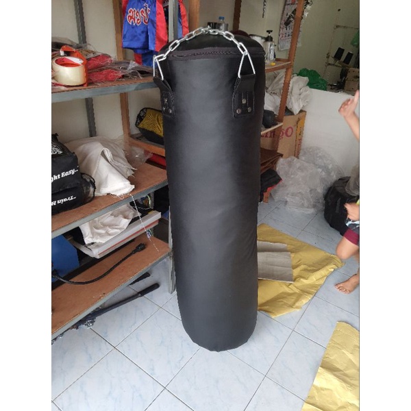 กระสอบทรายหนังสังเคราะขนาด120×35 สีดำ(กระสอบไม่บรรจุ)(เฉพาะตัวกระสอบทรายและโซ่)