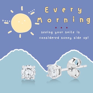 Earring mini princess 4 mm cz silver92.5%