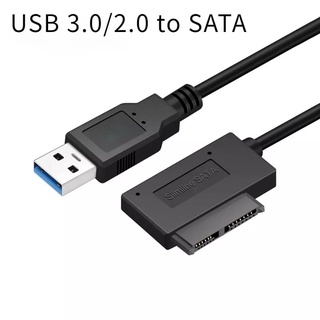 USB 2.0 Mini Sata II 13Pin อะแดปเตอร์แปลงสายเคเบิลสำหรับแล็ปท็อป CD/DVD ROM Slimline ไดรฟ์อะแดปเตอร์ไดรฟ์สำหรับ Notebook