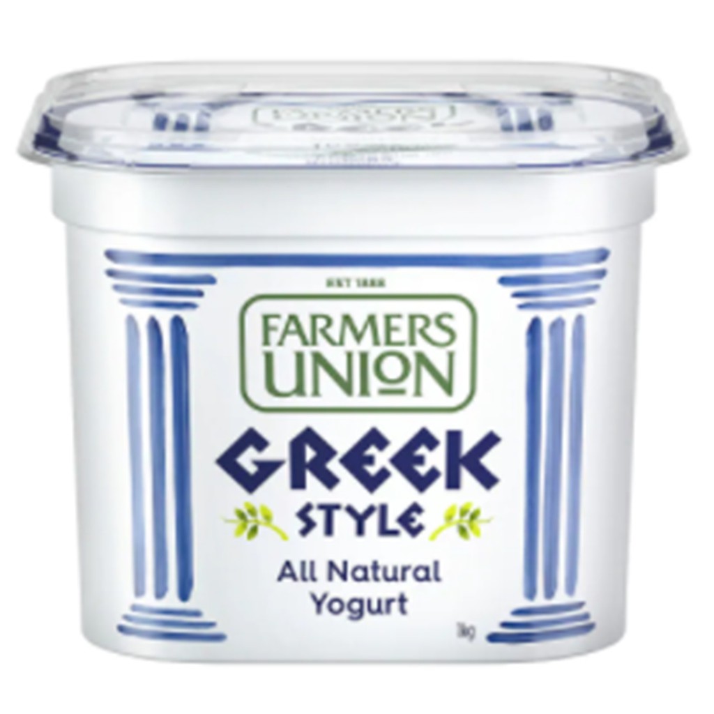 Farmers Union Greek Style All Natural Yogurt 1000g.ฟาร์เมอรส์ยูเนียนโยเกิร์ตแบบกรีกรสธรรมชาติชนิดเข้